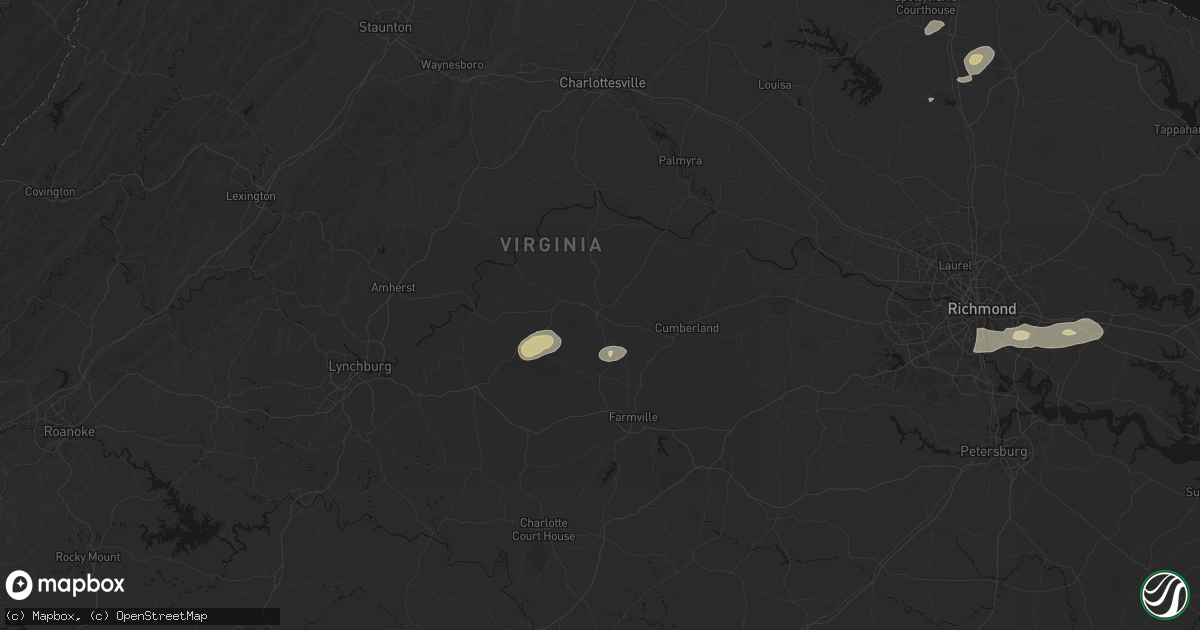 Hail map in Dillwyn, VA on June 14, 2026
