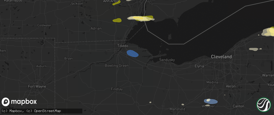Hail map in Elmore, OH on June 14, 2026
