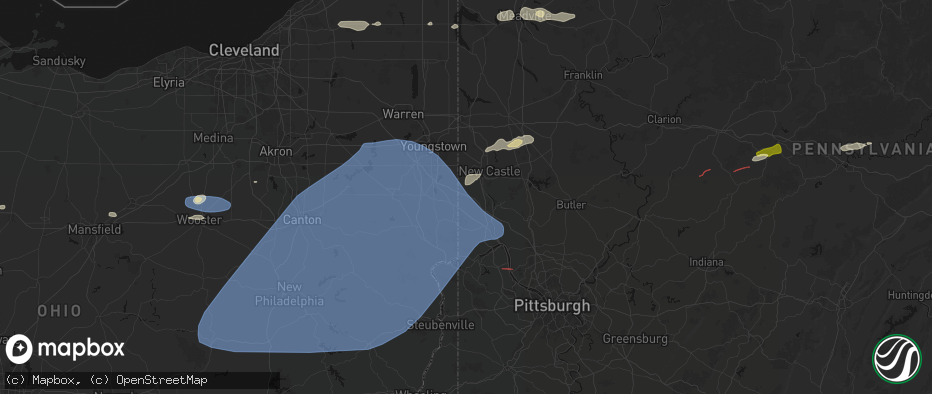 Hail map in Enon Valley, PA on June 14, 2026
