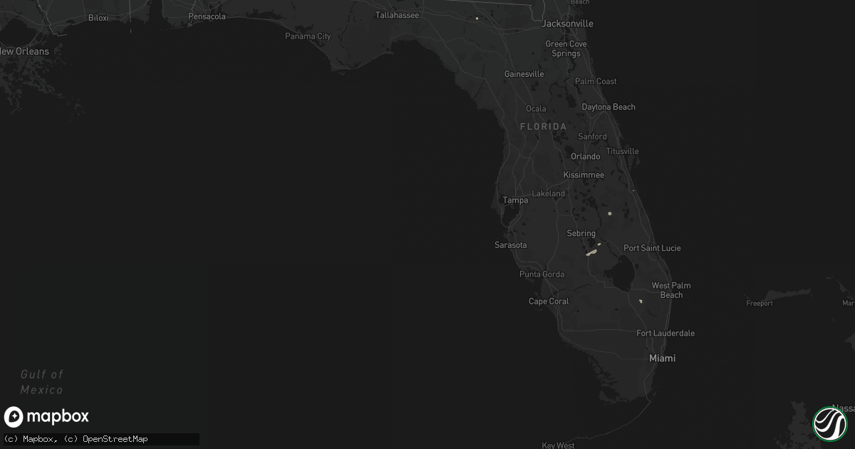 Hail map in Florida on June 14, 2026