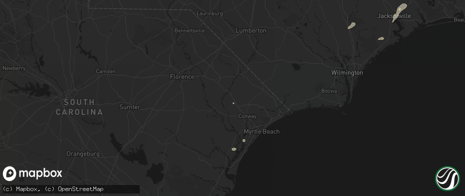Hail map in Galivants Ferry, SC on June 14, 2026
