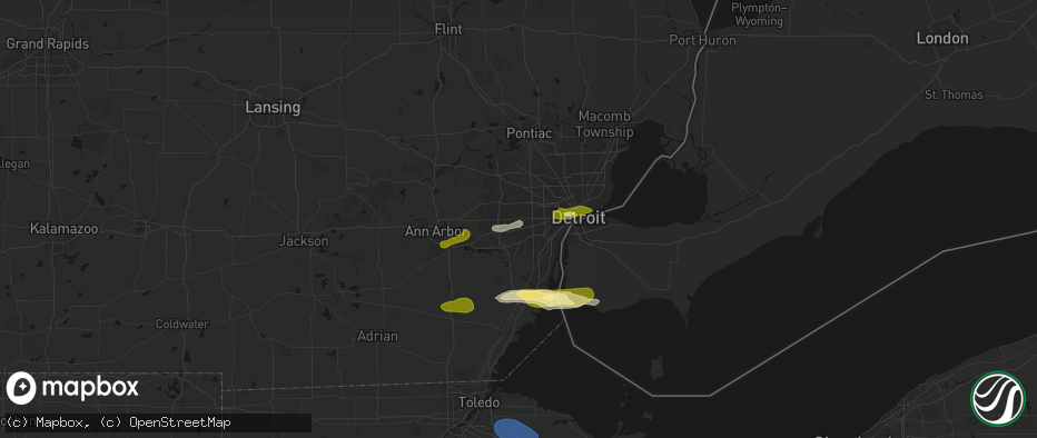 Hail map in Garden City, MI on June 14, 2026