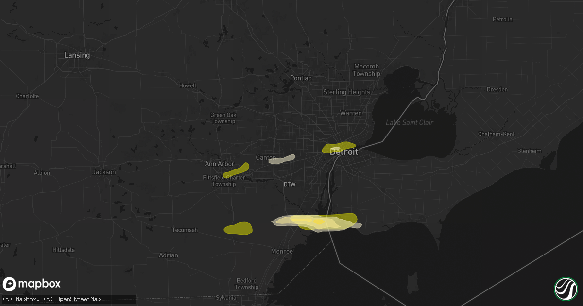 Hail map in Garden City, MI on June 14, 2026