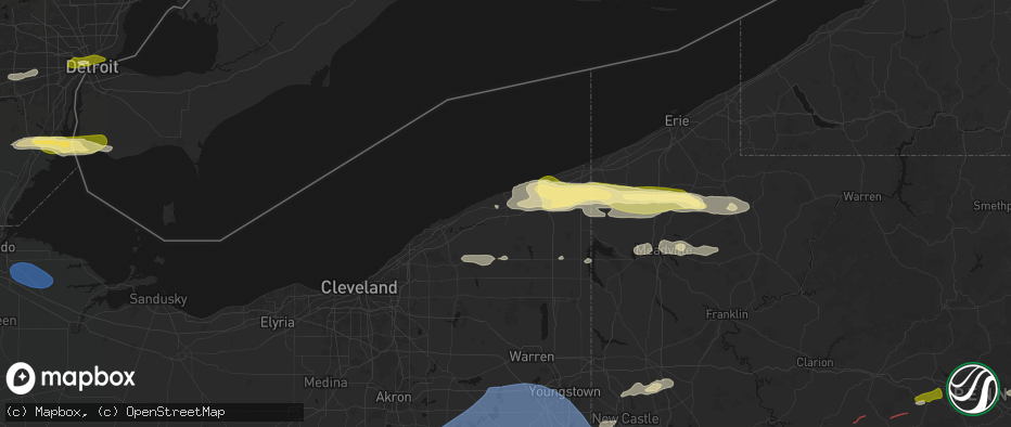 Hail map in Geneva, OH on June 14, 2026