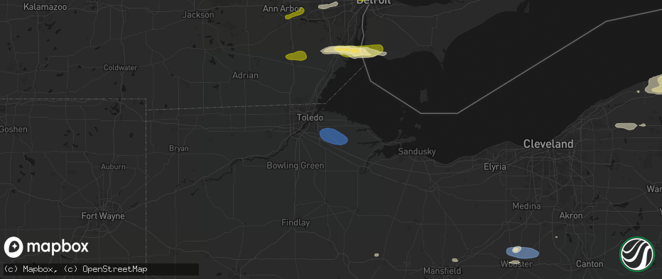 Hail map in Genoa, OH on June 14, 2026