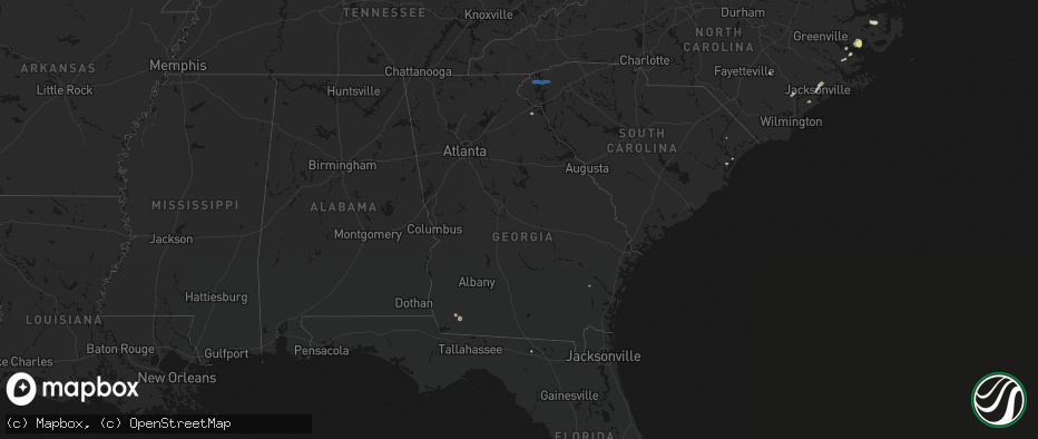 Hail map in Georgia on June 14, 2026
