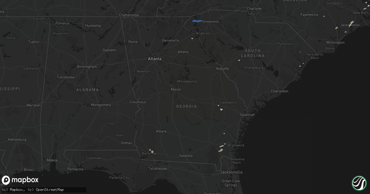 Hail map in Georgia on June 14, 2026