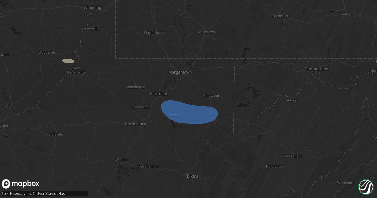Hail map in Independence, WV on June 14, 2026