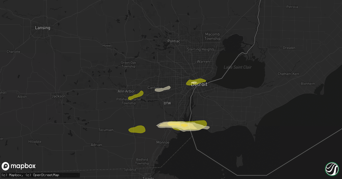 Hail map in Inkster, MI on June 14, 2026