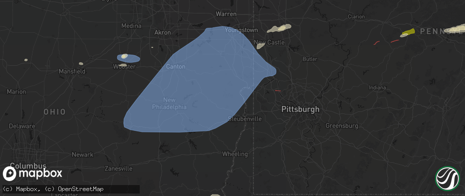 Hail map in Irondale, OH on June 14, 2026