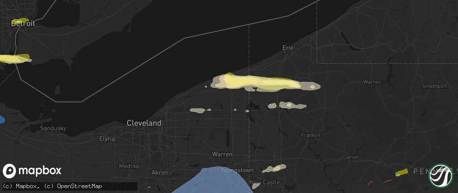 Hail map in Jefferson, OH on June 14, 2026