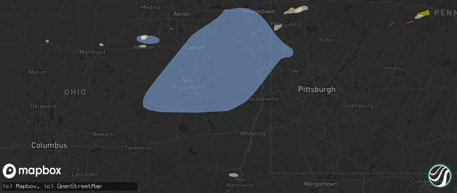 Hail map in Jewett, OH on June 14, 2026