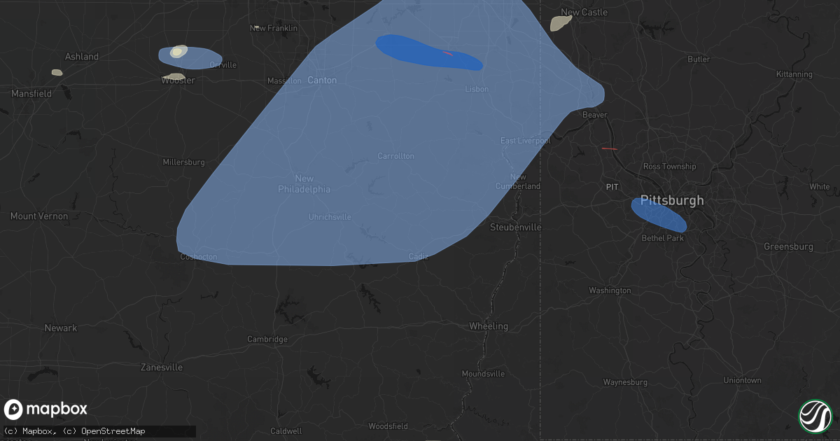 Hail map in Jewett, OH on June 14, 2026