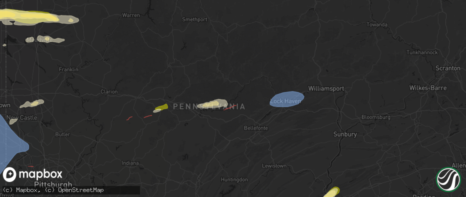 Hail map in Karthaus, PA on June 14, 2026