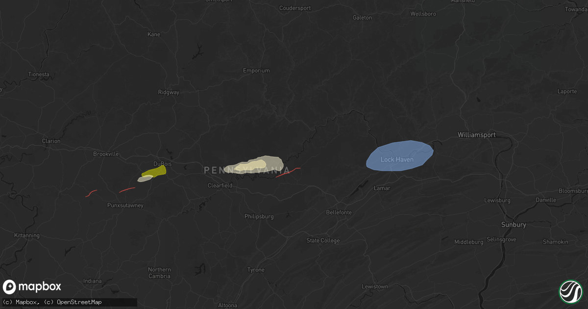 Hail map in Karthaus, PA on June 14, 2026