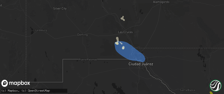 Hail map in La Mesa, NM on June 14, 2026
