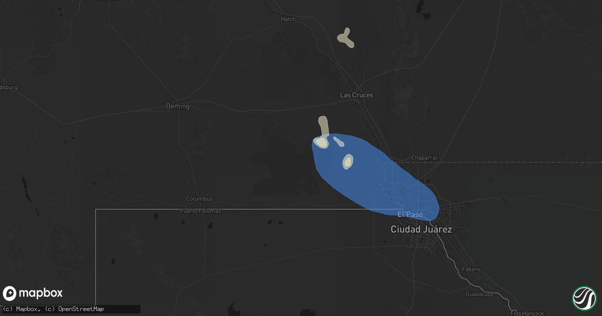 Hail map in La Mesa, NM on June 14, 2026