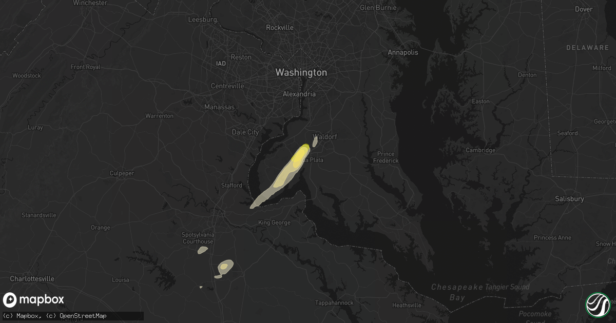 Hail map in La Plata, MD on June 14, 2026