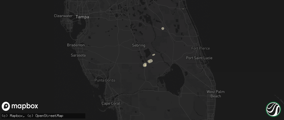 Hail map in Lake Placid, FL on June 14, 2026