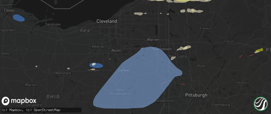 Hail map in Limaville, OH on June 14, 2026