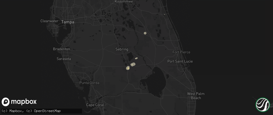 Hail map in Lorida, FL on June 14, 2026