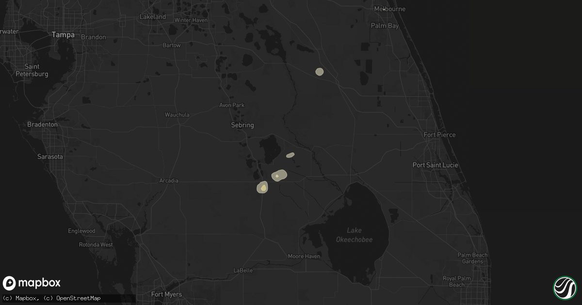 Hail map in Lorida, FL on June 14, 2026