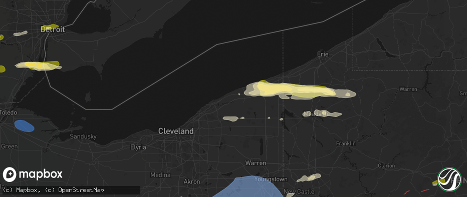 Hail map in Madison, OH on June 14, 2026