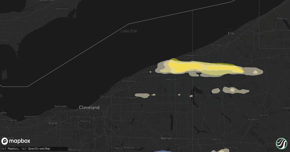 Hail map in Madison, OH on June 14, 2026