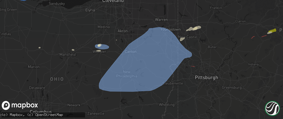 Hail map in Malvern, OH on June 14, 2026