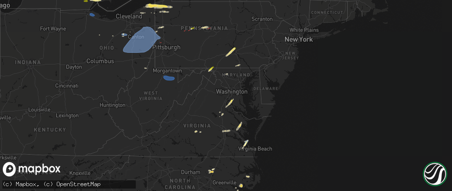 Hail map in Maryland on June 14, 2026