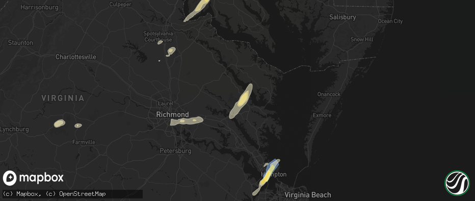 Hail map in Mascot, VA on June 14, 2026