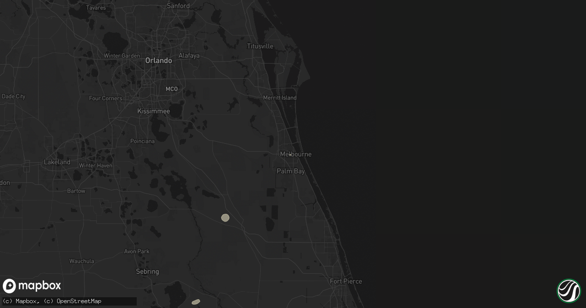 Hail map in Melbourne, FL on June 14, 2026
