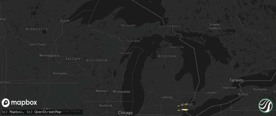 Hail map in Michigan on June 14, 2026