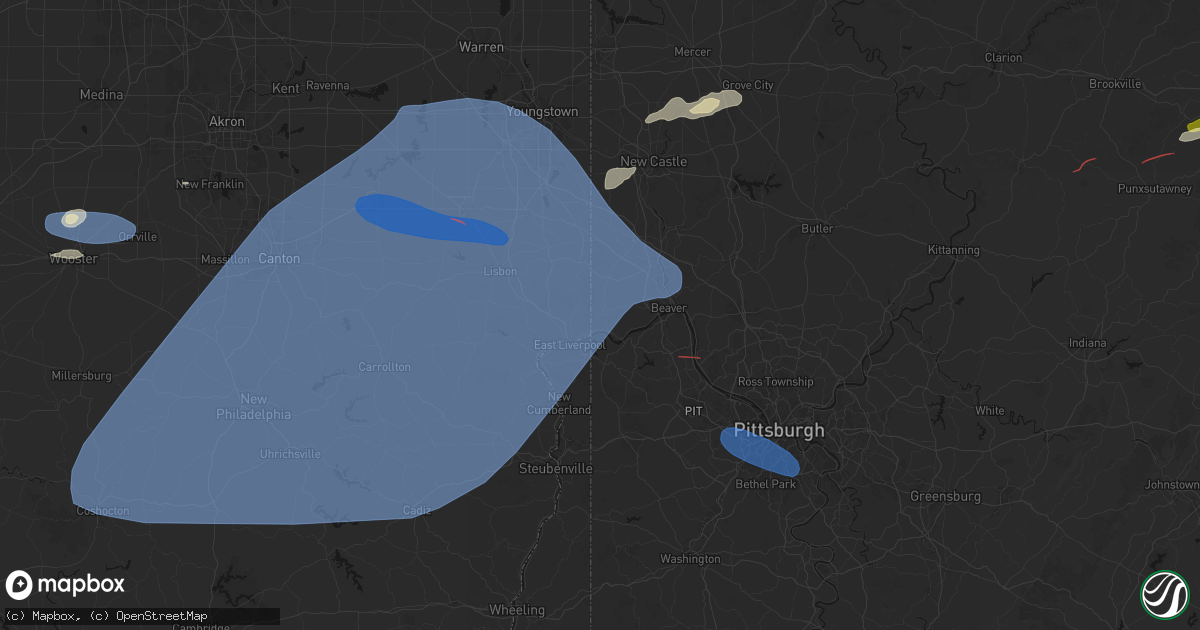 Hail map in Midland, PA on June 14, 2026