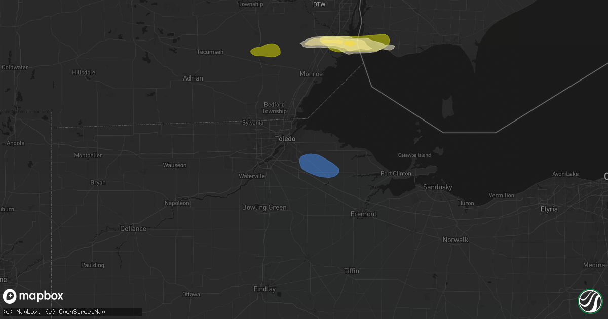 Hail map in Millbury, OH on June 14, 2026