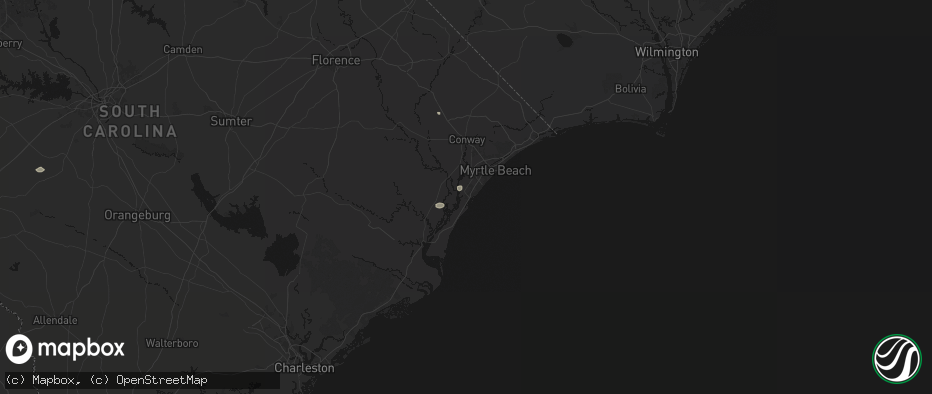 Hail map in Murrells Inlet, SC on June 14, 2026