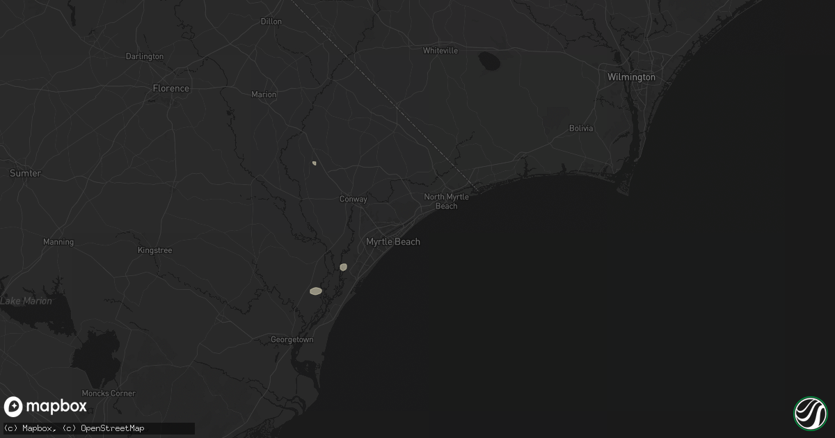 Hail map in Myrtle Beach, SC on June 14, 2026