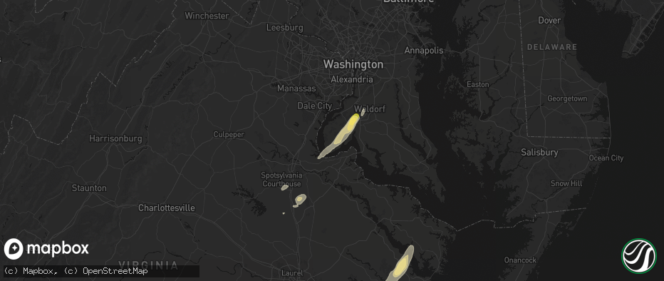 Hail map in Nanjemoy, MD on June 14, 2026