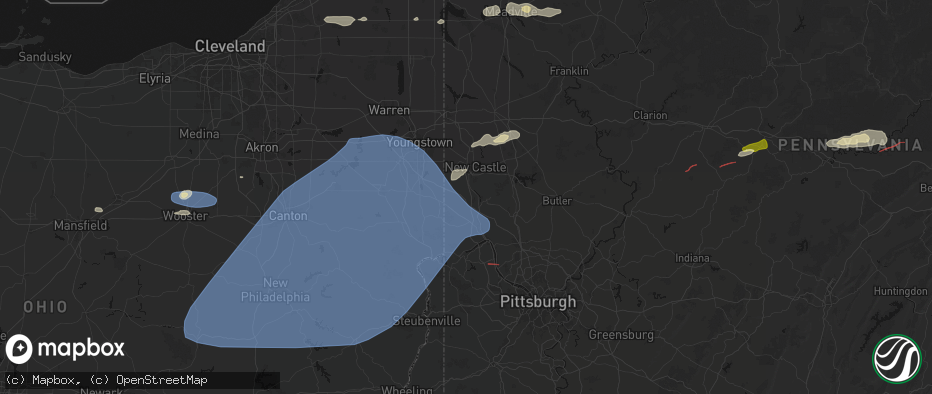 Hail map in New Galilee, PA on June 14, 2026