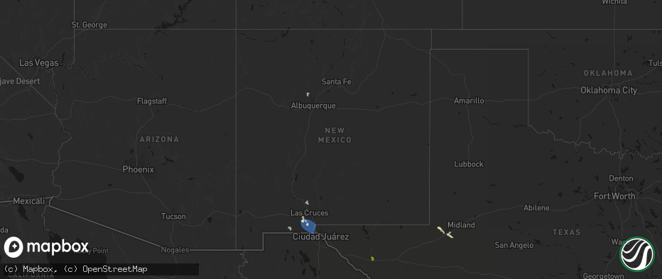 Hail map in New Mexico on June 14, 2026