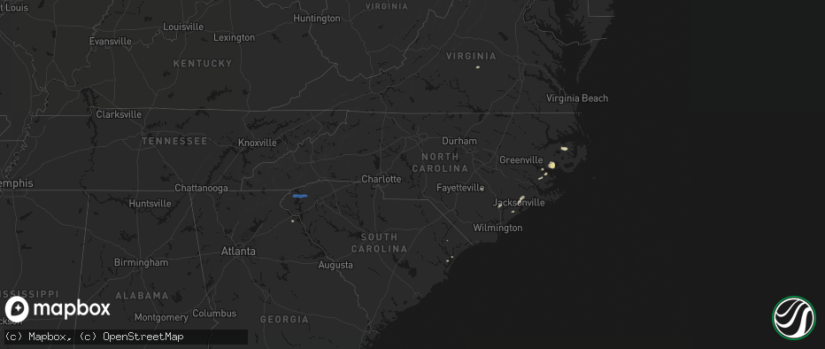 Hail map in North Carolina on June 14, 2026