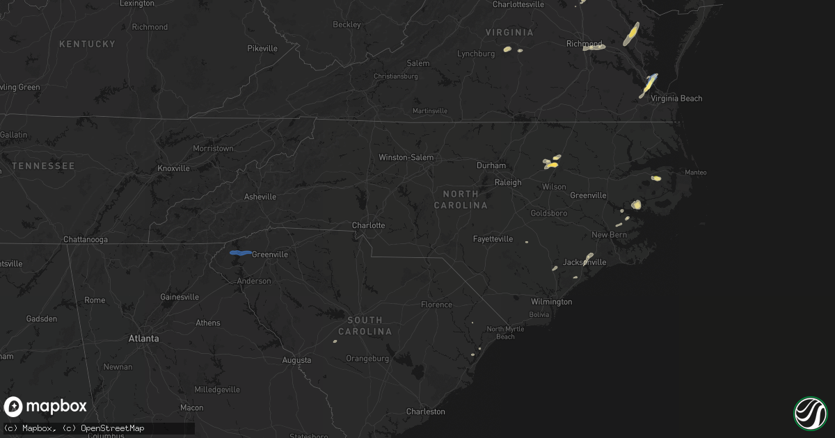 Hail map in North Carolina on June 14, 2026
