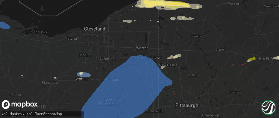 Hail map in North Jackson, OH on June 14, 2026