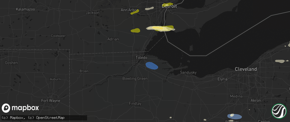 Hail map in Northwood, OH on June 14, 2026