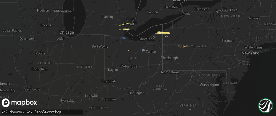 Hail map in Ohio on June 14, 2026