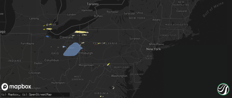 Hail map in Pennsylvania on June 14, 2026
