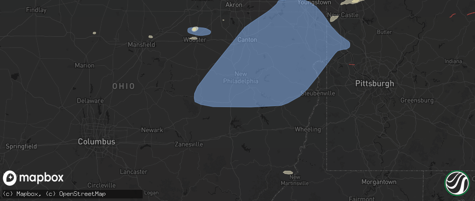 Hail map in Port Washington, OH on June 14, 2026