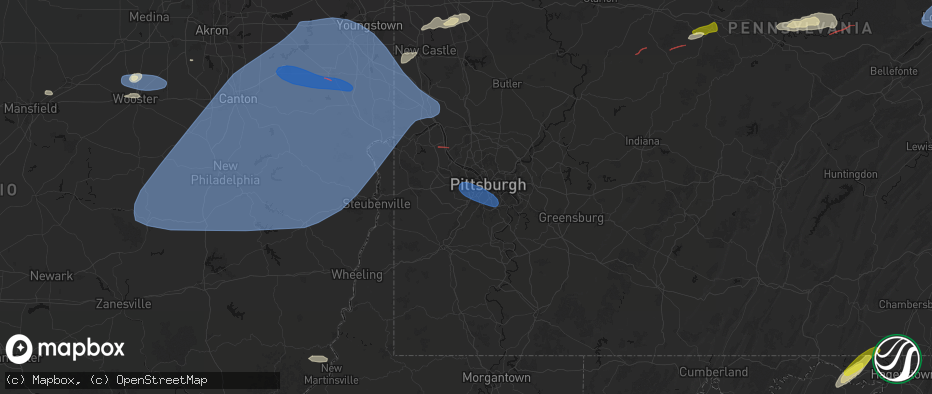 Hail map in Presto, PA on June 14, 2026