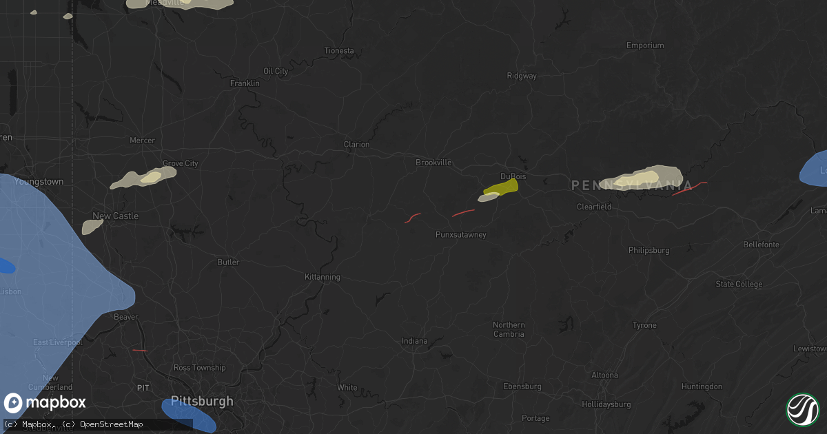 Hail map in Ringgold, PA on June 14, 2026