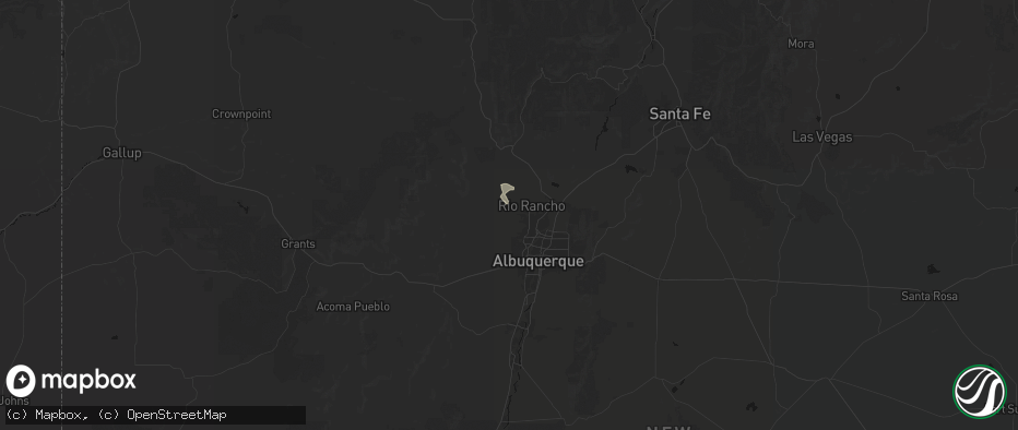 Hail map in Rio Rancho, NM on June 14, 2026